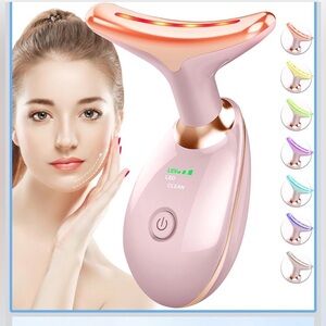 NIB Micro Current Facial Toning Device Red Light Therapy Face&Neck Massage Tool